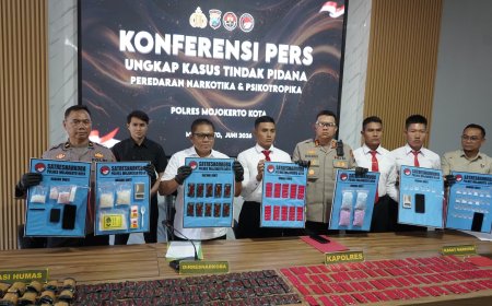 Polres Mojokerto Kota Amankan Ratusan Cartridge Vape Berisi Etomidate